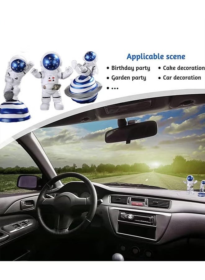 KANGLI Creative Astronaut Decoration 3-Pack Astronaut Statue Astronaut Statue Model For Astronaut Model Living Room TV Cabinet Hanging Decoration Children's Room Decoration Space Theme Birthday Gift - Blue - Image 3