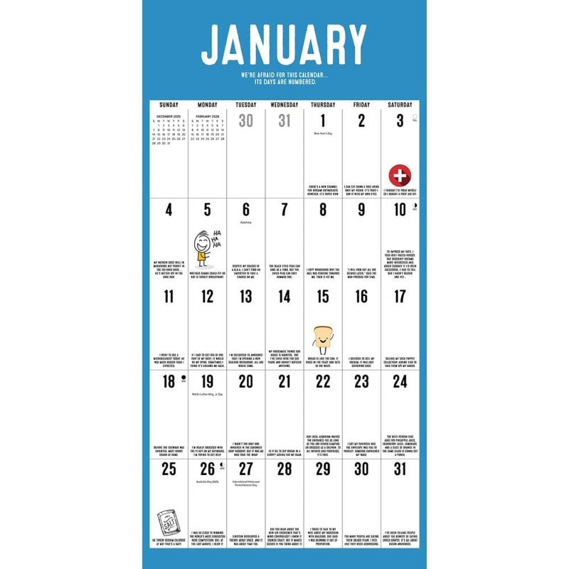 Willow Creek Press, Pun Intended 2026 Wall Calendar, 12'' X 12'', 16-Month Calendar with Stapled Binding - Image 3