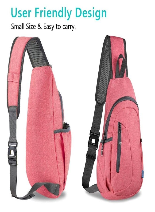 TITECOUGO Small Sling Bag, Lightweight Crossbody Backpack for Men Women, Shoulder Bag for Sports and Outdoor, Z1-canvas, Watermelon Red, Compact - Image 3