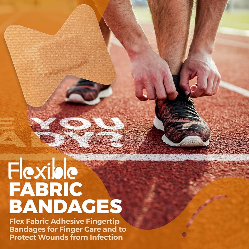 MEDca Flexible Fabric Finger Bandages  100 Count Box of Flex Fabric Adhesive Bandages Cuts Scrapes Care and to Protect Wounds - Image 3