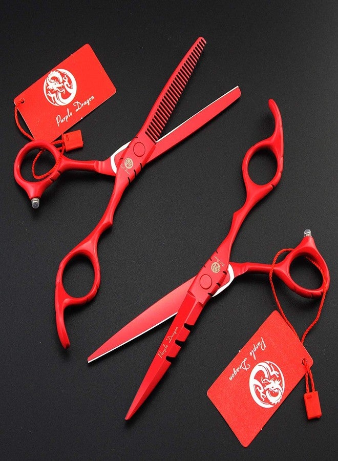 Purple Dragon Professional Japan 440C Hair Salon Cutting Shear and Barber Thinning Scissor Hairdressing Shear Set with Bag - Image 4