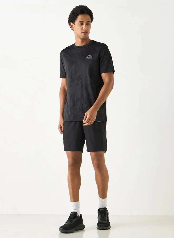 Kappa Kappa Logo Print Shorts with Elasticated Waistband and Pockets