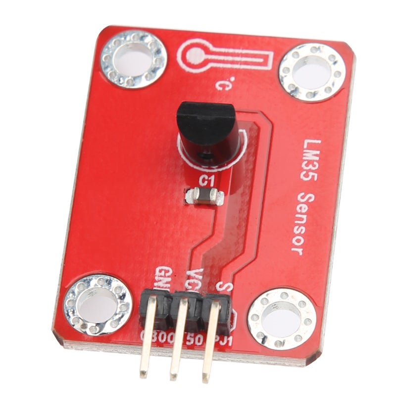 Temperature Sensor Module 3.3V-5VDC Linear Analog Output - 10mV per 1°C - with 4 Positioning Holes for DIY Electronics Learning Development - Image 2