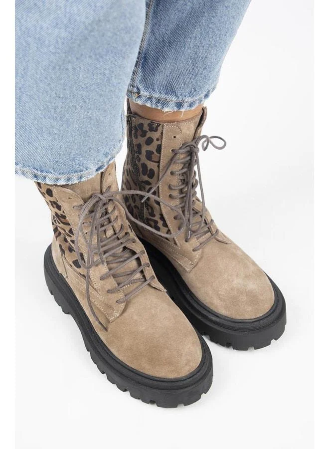 Manijero  Diane Women's Genuine Leather Laced Suede-Leopard Boot. for Women | Best Price UAE