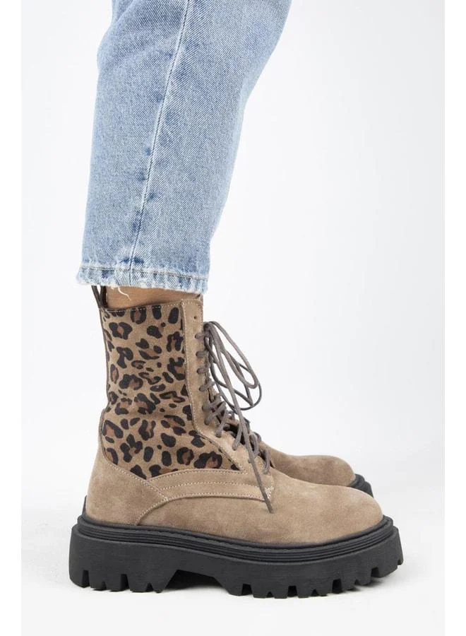 Manijero  Diane Women's Genuine Leather Laced Suede-Leopard Boot. for Women | Best Price UAE