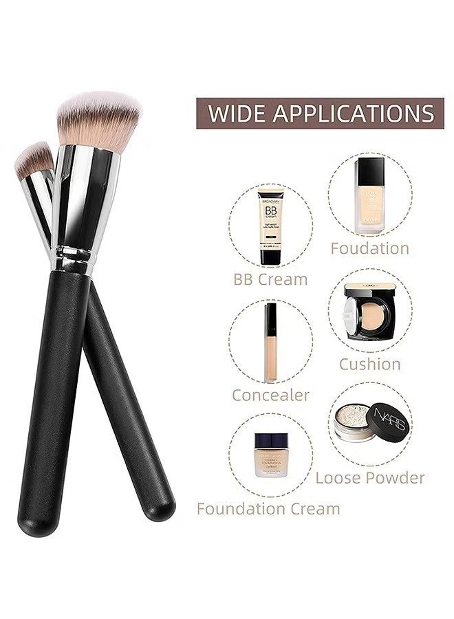 واي جيه تحت فرشاة إخفاء العين وفرشاة مؤسسة مكياج السائل، 2 PCS كثيفة مزج كابوكي مكياج فرشاة للسوائل والقشطة ووضع مسحوق - Image 3