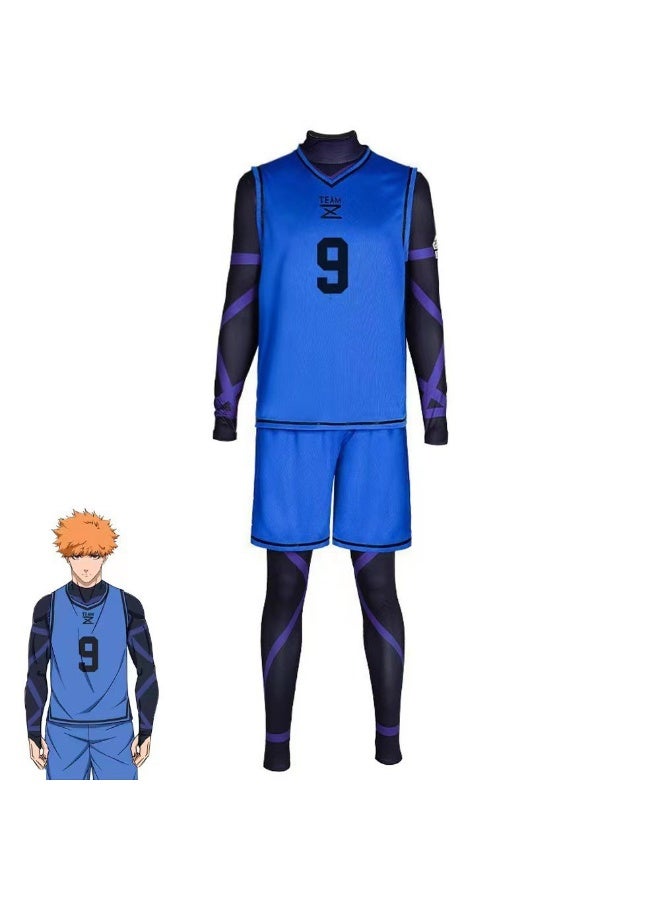NIBEMINENT Anime Cosplay costume sets, sportswear, blue lock sportswear, school Halloween costumes - Image 1