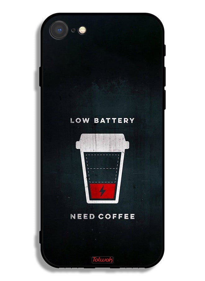 Tolwak Apple iPhone 8 Protective Case Low Battery Need Coffee  - Image 2