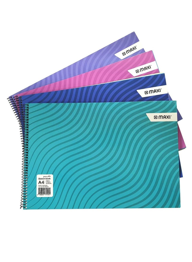 Maxi 24-Piece Colour Pencils With Sketch Book With Assorted Coloured Sheets - Image 2