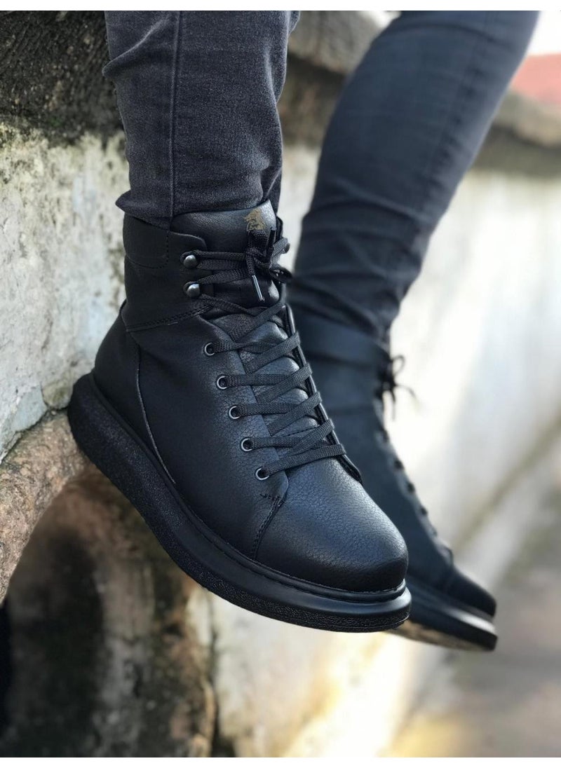 KnACK - High Sole Shoes B-080 Black (Black Sole) - Image 1