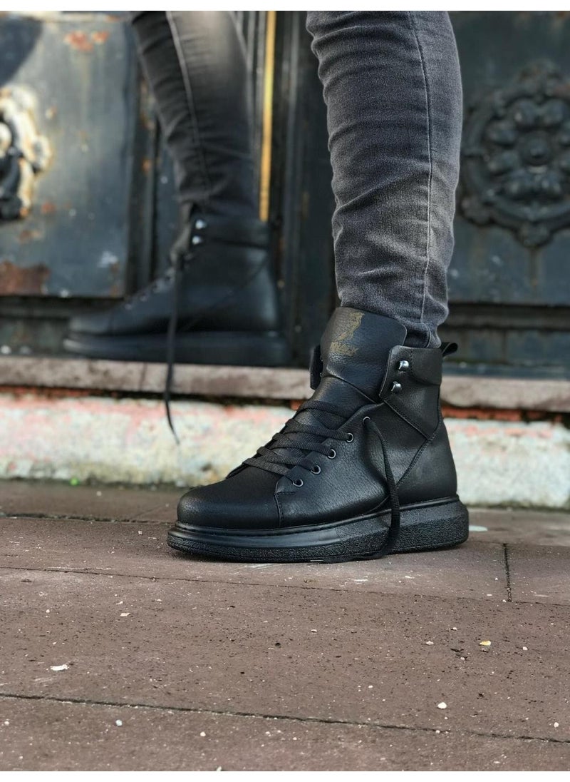 KnACK - High Sole Shoes B-080 Black (Black Sole) - Image 1