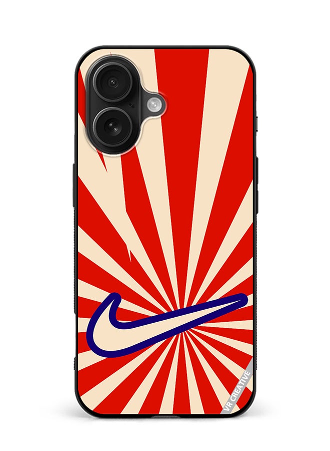 VR CREATIVE غطاء حماية لجهاز آبل آيفون 16 بتصميم نايك ريترو متعدد الألوان
