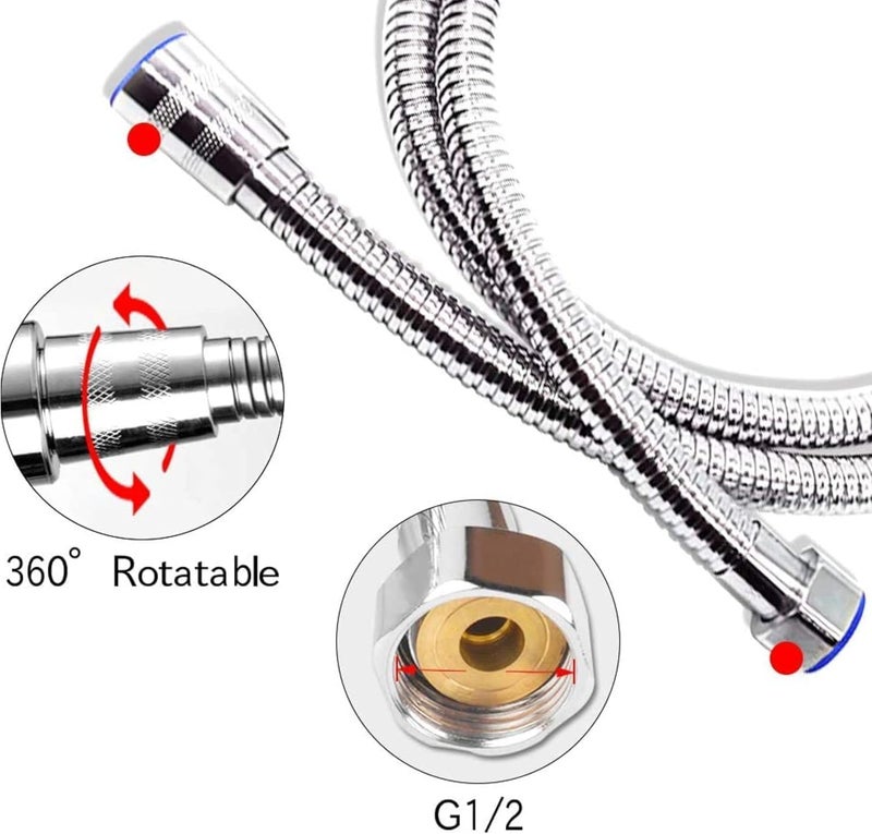 Stainless Steel Shower Or Shower Accessories For Your Choice. (Flexible Silver Stainless Steel Shower Hose Length 150cm) - Image 2