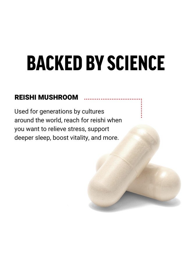 FORCE FACTOR Reishi Mushroom Supplement, Stress Relief Supplement and Sleep Support Supplement Made with Reishi Mushroom Extract, Vegan, No Gelatin, Non-GMO, 100 Vegetable Capsules - Image 3