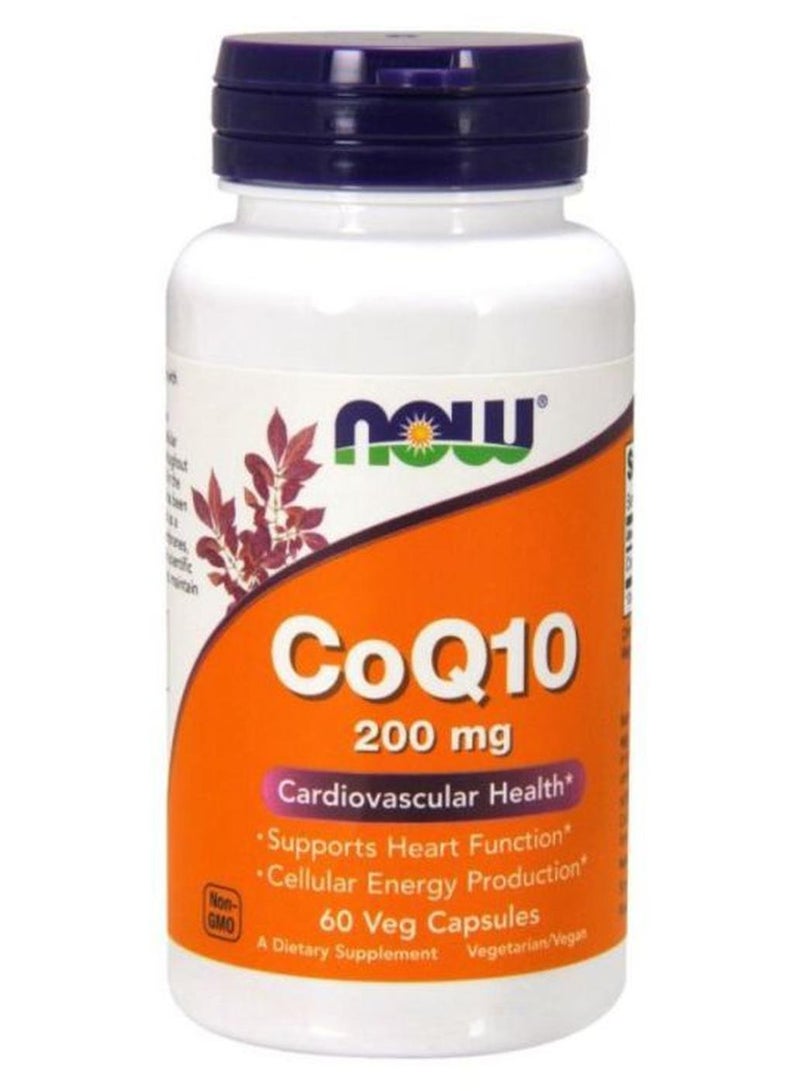 ناو فودز مكمل غذائي كوكيو10 بوزن 200 ملليغرام- 60 كبسولة نباتية - Image 1