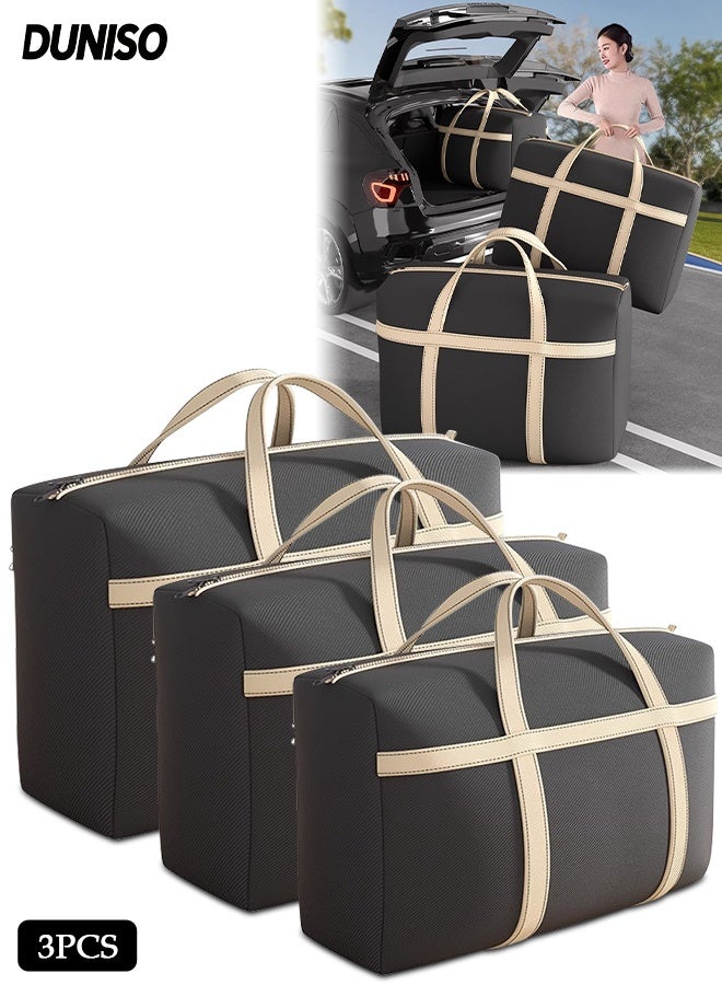 DUNISO 3 Pcs Moving Storage Bags，Foldable Storage Organizer Bag with Strong Zippers & Carrying Handles，Large Heavy Duty Oxford Organizer Bags，Waterproof and Dustproof, for Bedding/Duvets/Pillows/Laundry/Clothes/Moving home，1XL+1L+1M - Image 1