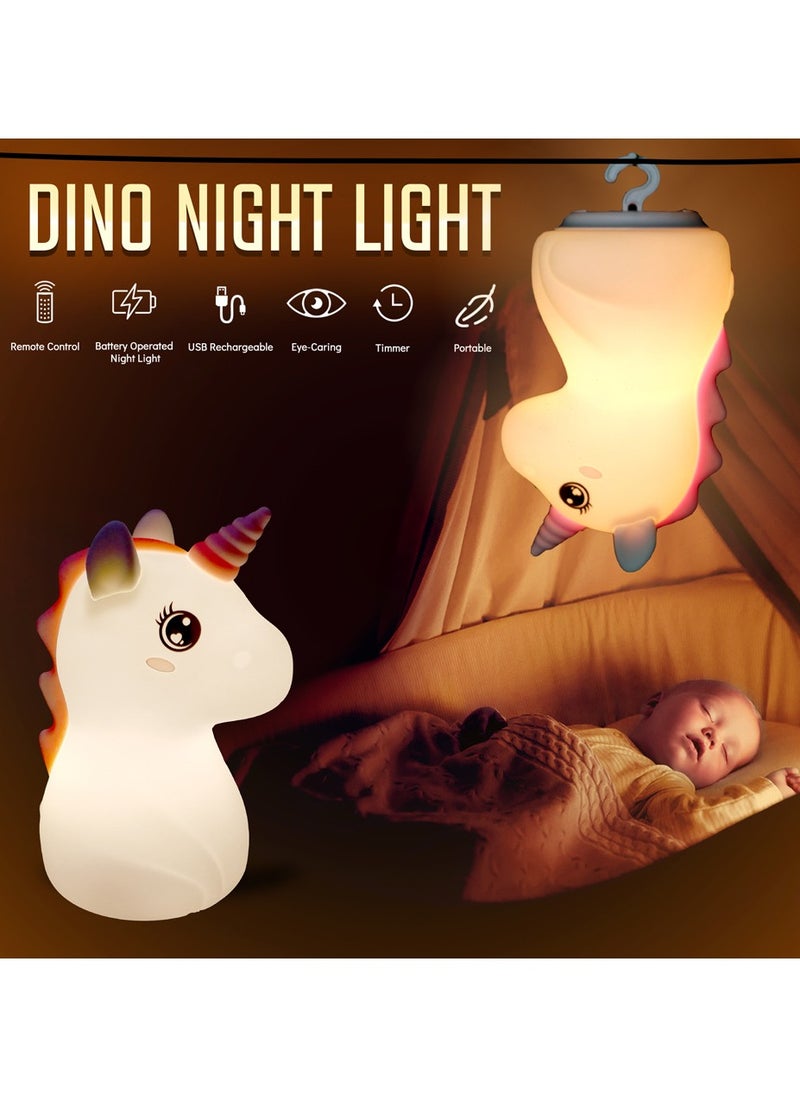 General - Pat lamp, silicone lamp, unicorn 16-color birthday gift, creative gift, colorful atmosphere breastfeeding night light (1W) - Image 1