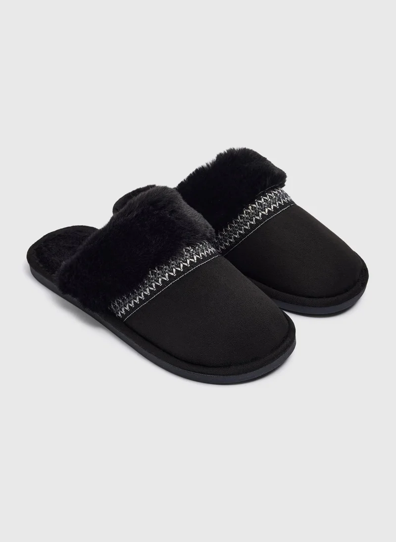 Matalan Black Snug Mules