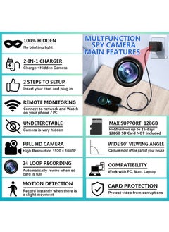 IYZA IYZA WiFi Charger Camera Full HD 4k 1080p Video Recorder Work 24 Hours Watch Live in Phone Motion Detection Security Camera  - Image 3