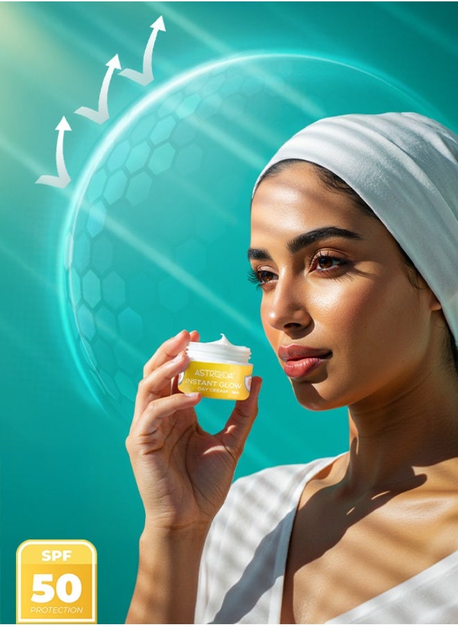 Astroida - Astroida Instant Glow Day Cream 100ml  SPF 50 Enriched with Sodium Hyaluronate - Image 1