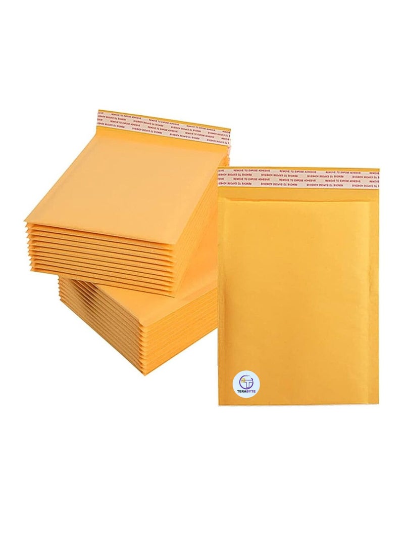 Terabyte 15 قطعة من أكياس الظرف الفقاعي من ورق الكرافت A4 مقاس 25 سم × 35 سم معززة للتغليف - Image 1