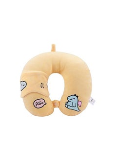Excefore Travel Pillow, Portable Rest Reading Sleeping Pillow with Sleeping Eye Cover, Suitable for Traveling, Camping, Airplane, Nap (Yellow)  - Image 1