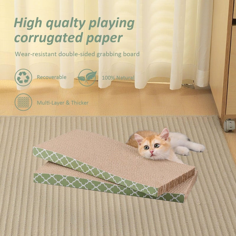MECOOL Cat Scratcher Cardboard Scratching Pads Scratch with Catnip 2PCS Reversible Corrugated Cardboard - Image 4