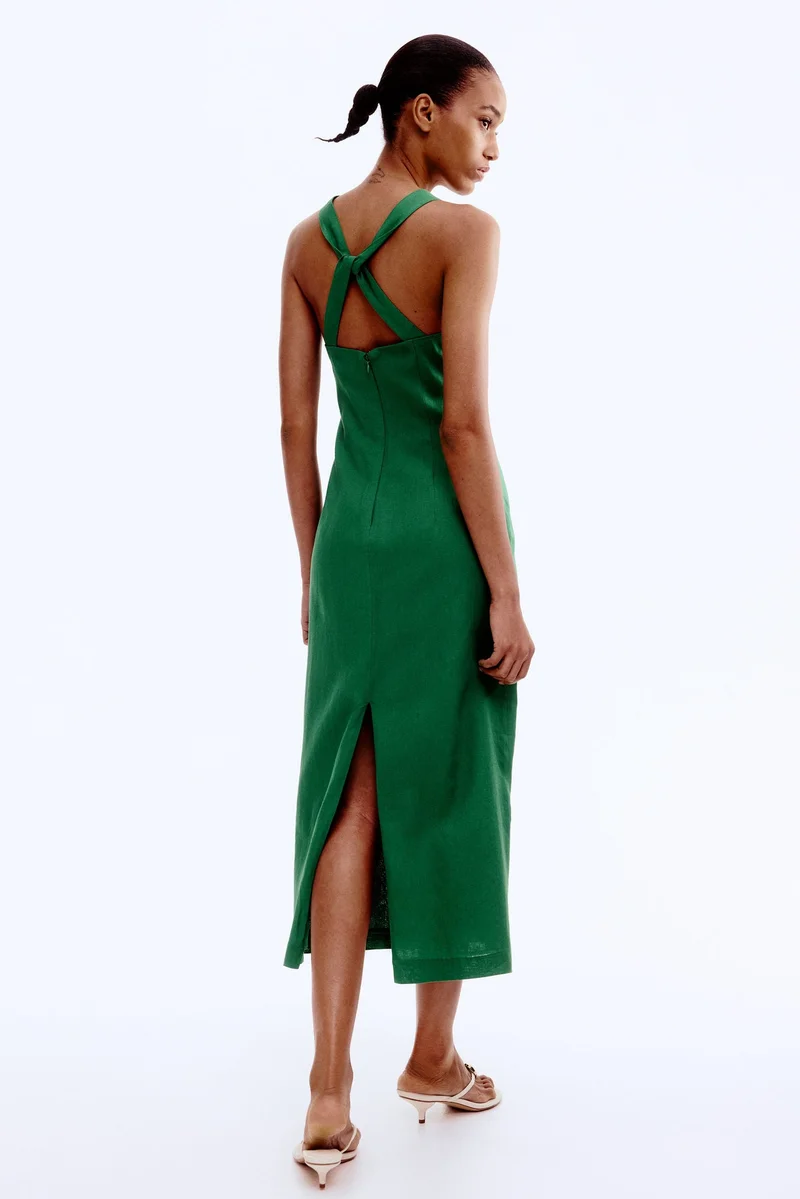 اتش اند ام فستان من مزيج الكتان