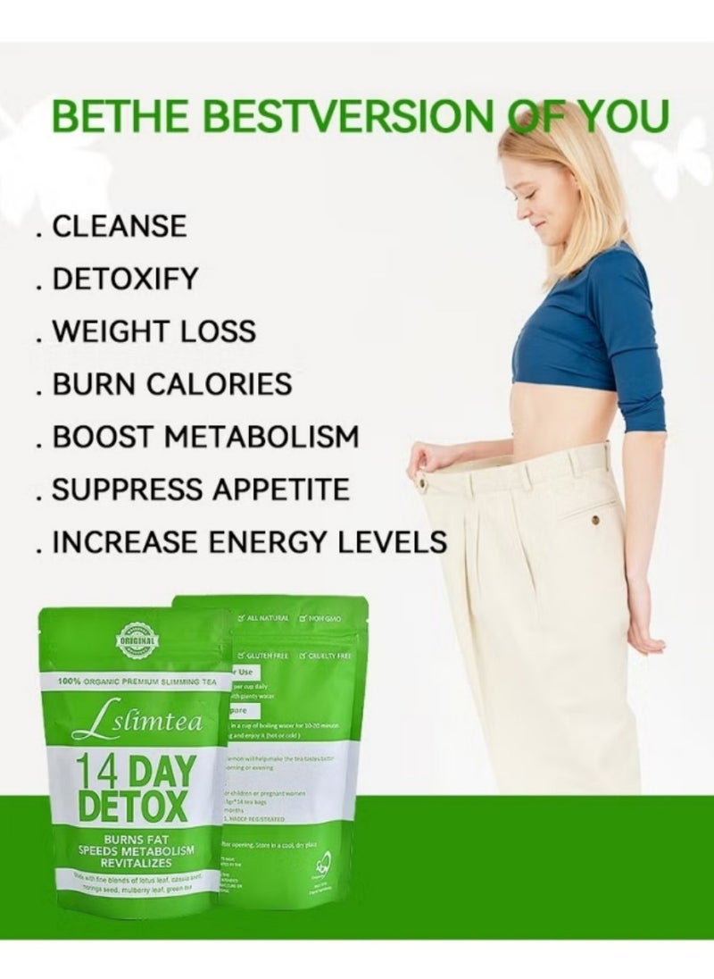 Tummy Tea Bags Slimming Tea for Weight Loss, Promotes Healthy Digestion and Metabolism, 14 day