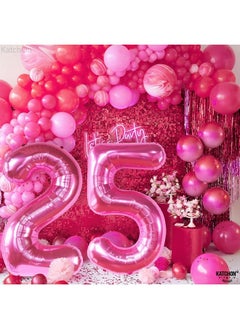 KATCHON Hot Pink 25 Balloon Numbers 40 Inch ; Hot Pink 25 Birthday Balloons For Women ; Happy 25Th Birthday Decorations For Women ; Number 25 Balloon ; Pink 25 Year Old Balloon For 25Th Birthday  - Image 3
