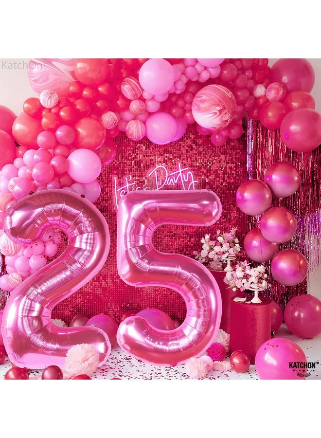 KATCHON Hot Pink 25 Balloon Numbers 40 Inch ; Hot Pink 25 Birthday Balloons For Women ; Happy 25Th Birthday Decorations For Women ; Number 25 Balloon ; Pink 25 Year Old Balloon For 25Th Birthday - Image 3