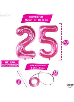 KATCHON Hot Pink 25 Balloon Numbers 40 Inch ; Hot Pink 25 Birthday Balloons For Women ; Happy 25Th Birthday Decorations For Women ; Number 25 Balloon ; Pink 25 Year Old Balloon For 25Th Birthday  - Image 5