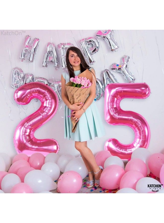 KATCHON Hot Pink 25 Balloon Numbers 40 Inch ; Hot Pink 25 Birthday Balloons For Women ; Happy 25Th Birthday Decorations For Women ; Number 25 Balloon ; Pink 25 Year Old Balloon For 25Th Birthday - Image 4