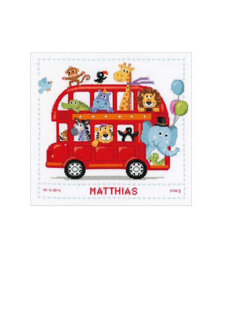 Cross Stitch Kit 11.25in x 11.25in Safari Bus - Image 2