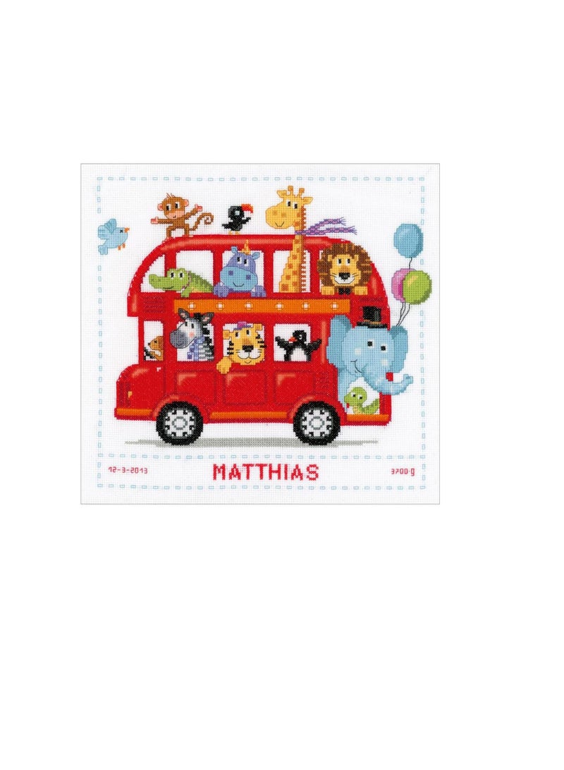 Cross Stitch Kit 11.25in x 11.25in Safari Bus - Image 3