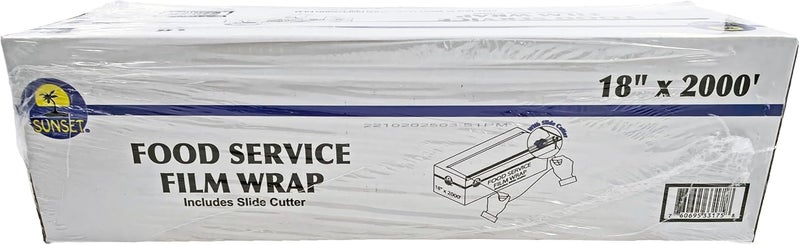 SunSet Food Service Plastic Film Wrap - 18" x 2000' - Includes Safety Blade - Image 3