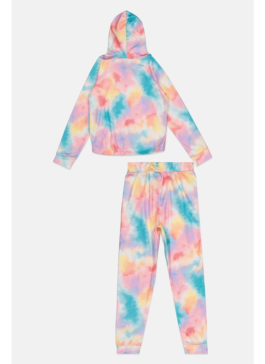 Body Glove Kids Girl 2 Pcs Brand Logo Hoodie And Sweatpants Set, Multicolor  - Image 2