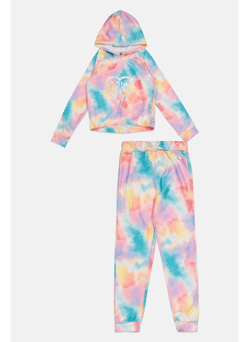 Body Glove Kids Girl 2 Pcs Brand Logo Hoodie And Sweatpants Set, Multicolor  - Image 1