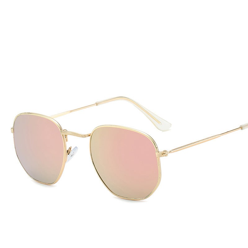 Generic 2022 Retro Square 3548 Sunglasses UnisexGold frame powder Mercury Gold frame powder Mercury 