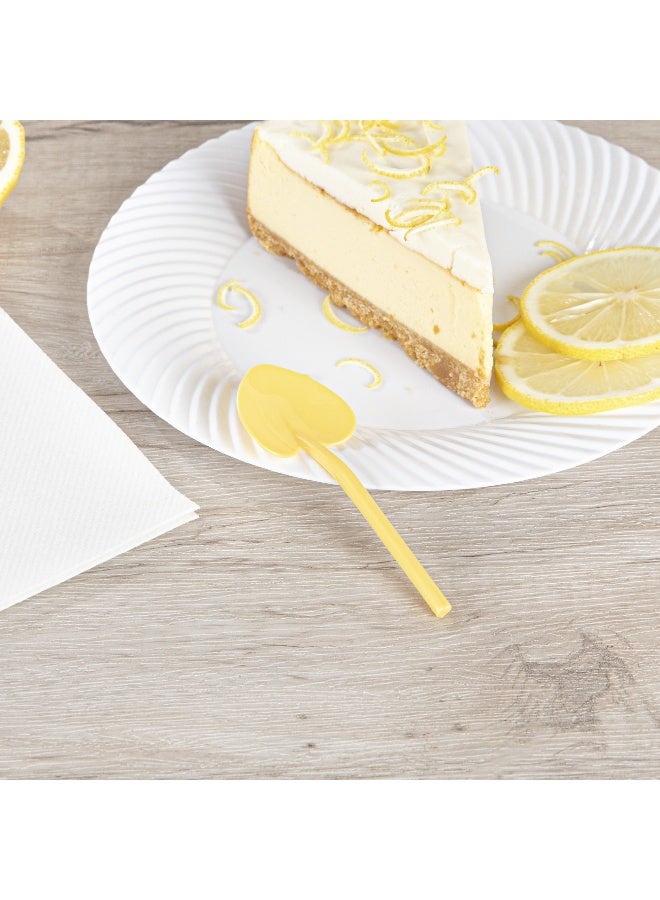 Restaurantware ملاعق قلبية 3.5 بوصة × 1.25 بوصة، 500 ملعقة بلاستيكية صغيرة قابلة للتصرف - على شكل قلب، للحلويات، ملاعق تذوق بلاستيكية صفراء للأطفال، للحفلات أو الفعاليات - Image 3