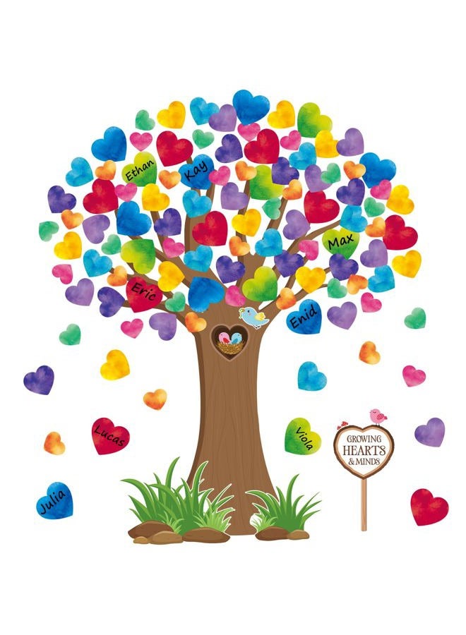 Hedeey Classroom Tree Bulletin Board Decorations Set with Heart Shape Cutouts, Welcome Classroom Wall Decor for Kindergarten Elementary School Home (Watercolor) - Image 1