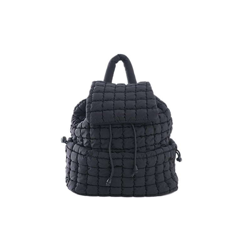 VAKAER Puffer Backpack for Women Lightweight Quilted Hiker Pack with Drawstring Padding Backpacks for Travel Gym (Black) - Image 1