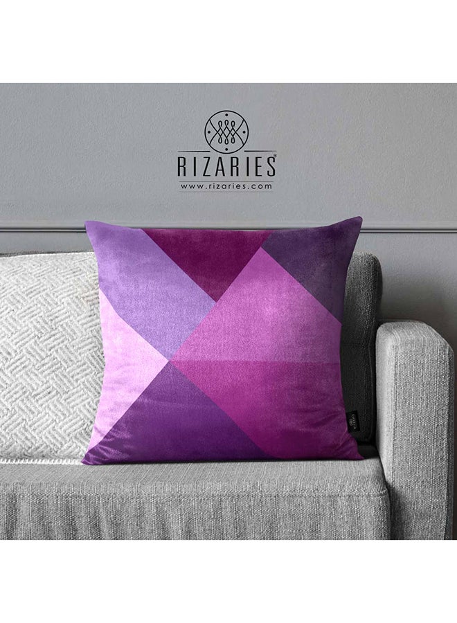 RIZARIES SuperSoft Purple Mist Triangles Throw Cushion - Image 2