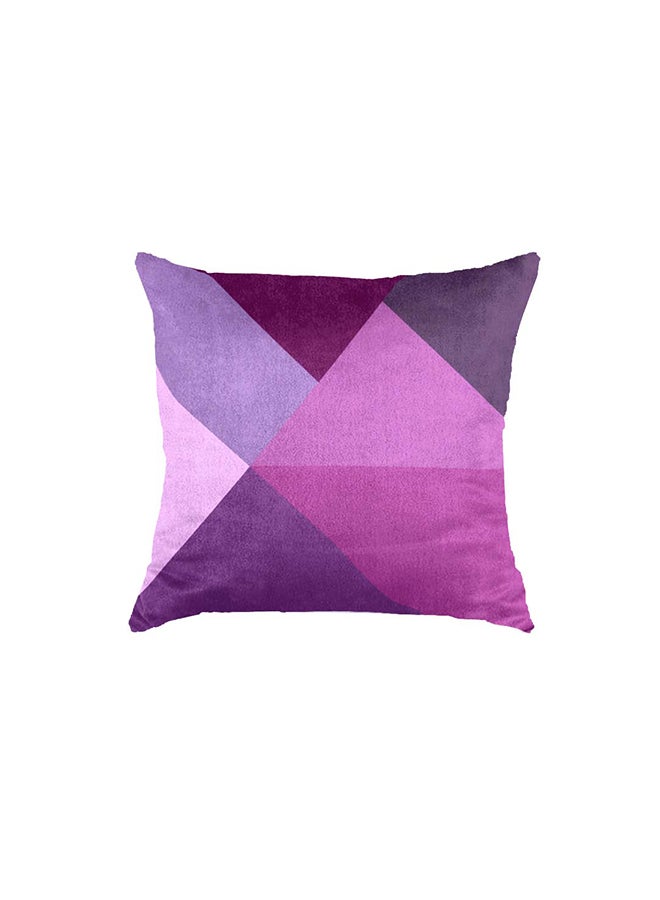 RIZARIES SuperSoft Purple Mist Triangles Throw Cushion - Image 1