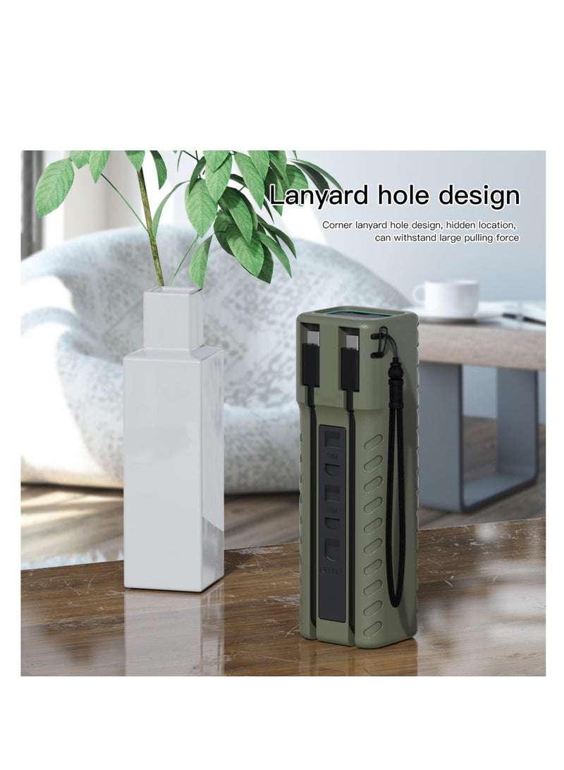 SYOSI Power Bank with Storage Slot, SIM Card, Data Cable, Detachable pin, Skin-Friendly Anti-Scratch, Fall-Proof, Shockproof Protective Cover, Fast Charging, Lanyard Hole Design, Only Case (Grey)  - Image 2