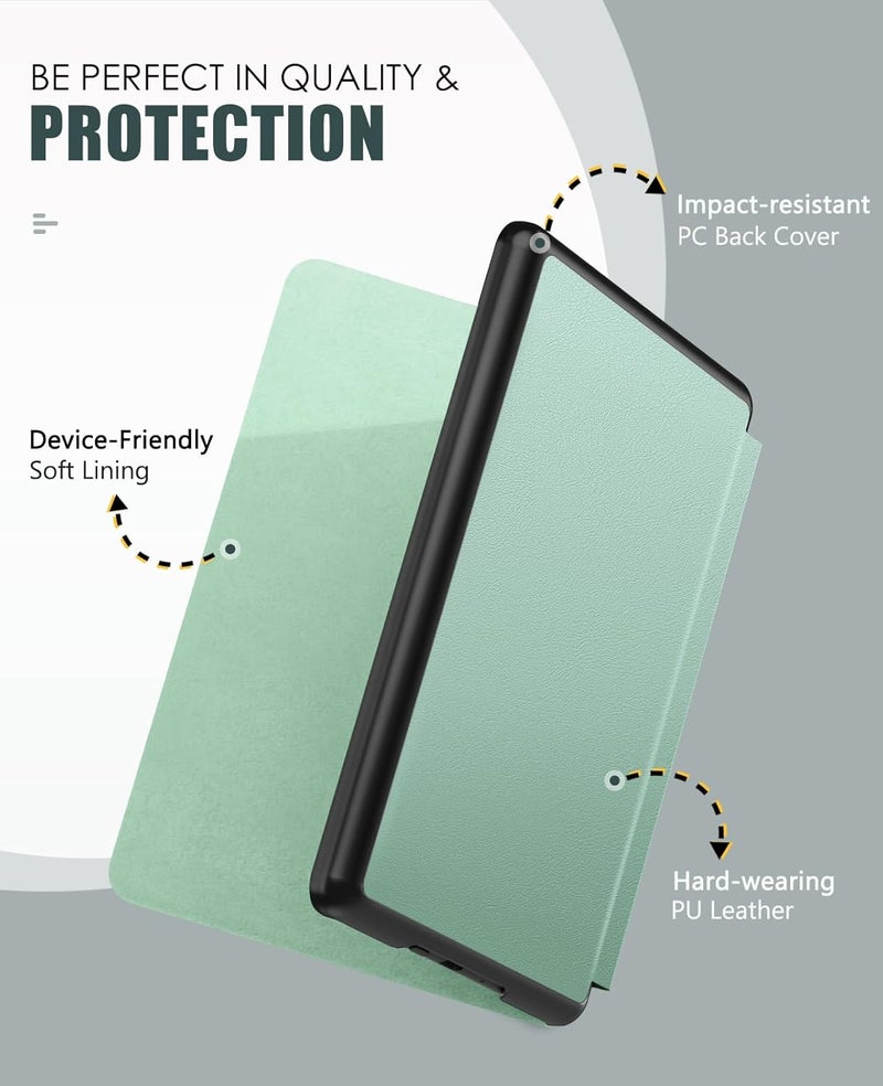 MoKo Global production standard crafted Case for All-new 7" Kindle Paperwhite(12th Generation-2024) and Kindle Colorsoft Signature Edition 2024, Lightweight Shell Cover with Auto Wake/Sleep for Kindle Paperwhite 2024, Agave Green Odor resistant - Image 3