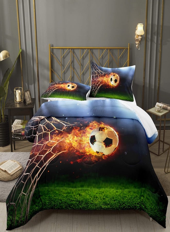 Bodhi Boys Sports Comforter Set - Full Size Soccer Bedding Set for Boys, Includes Matching Pillowcases - Image 1