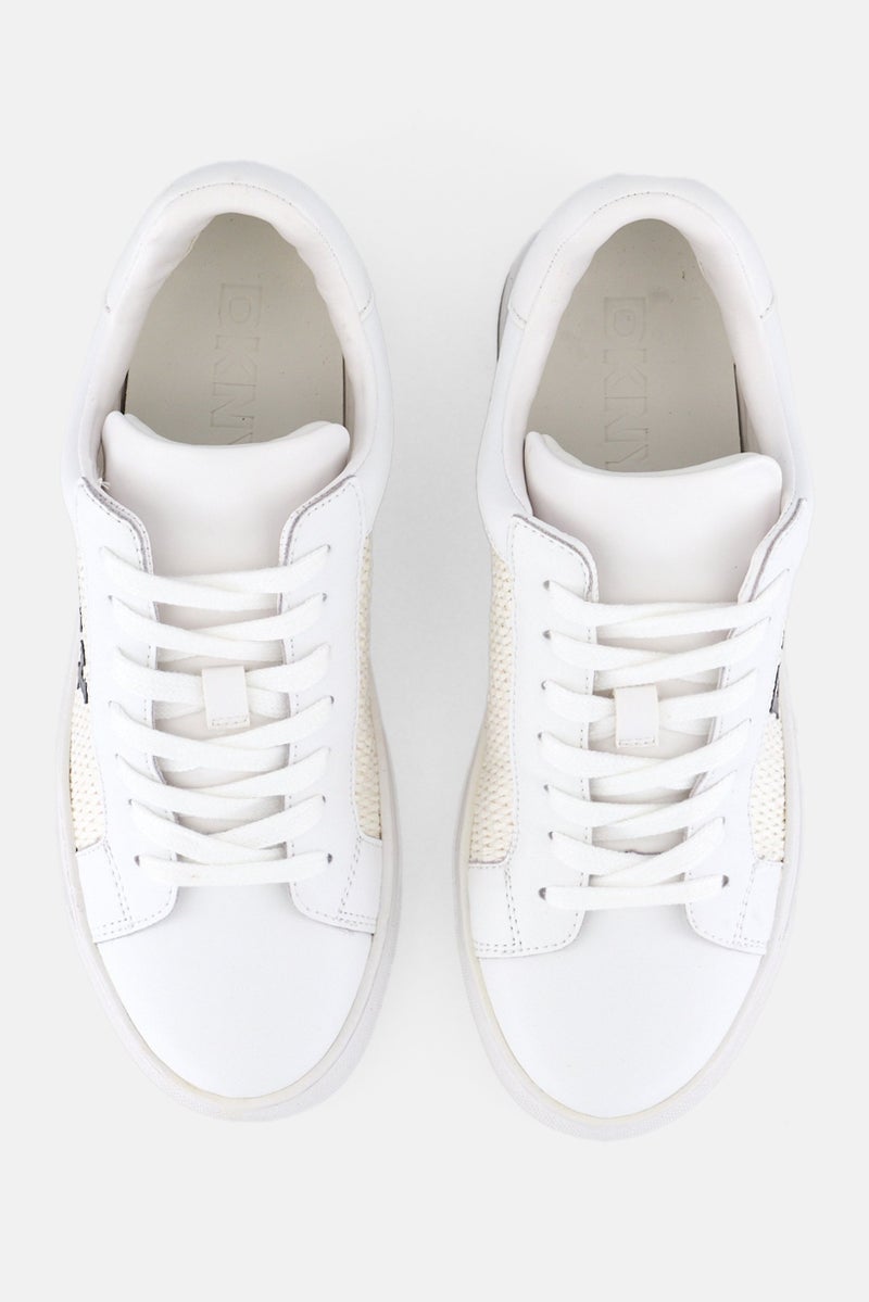 DKNY Women Medium Abeni Arch Lace Up Casual Shoes, White - Image 3