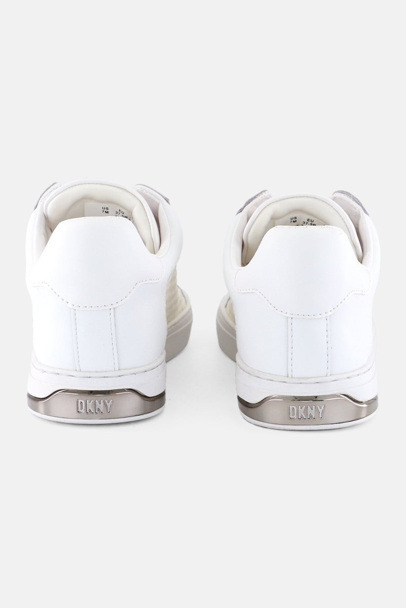 DKNY Women Medium Abeni Arch Lace Up Casual Shoes, White - Image 2