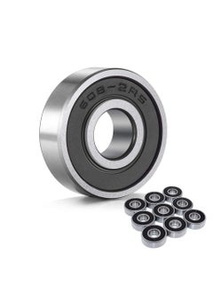GNAFOTU Ball Bearing, 10 Pcs 608-2RS Industrial Bearings, Double Rubber Deep Groove Rolle Bearing, Miniature Ball Bearings for Motor, Skateboards, Inline Skates, Scooters (8*22 *7mm)  - Image 1
